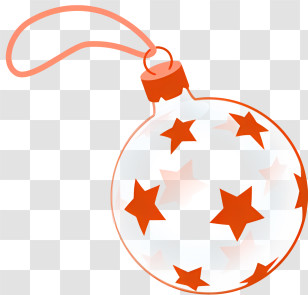Christmas Ball - Transparent Christmas Ornament With Star Patterns Transparent PNG