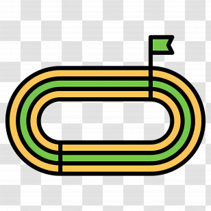 Race Track - Colorful Running Track With Flag Transparent PNG