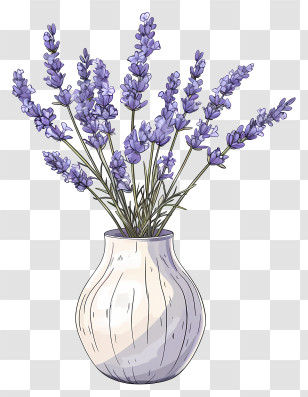 Lavender In Vase - Lavender Flowers In An Elegant Vase Transparent PNG