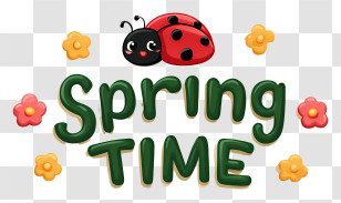 Logo Word Spring Time - Spring Time Cute Lettering Transparent PNG