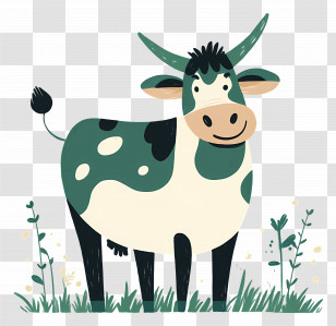 Cute Cow - Cute Cartoon Cow Drawing Transparent PNG