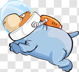 Icon - Hippo Wearing An Astronaut Suit Transparent PNG