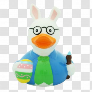 Easter Bunny Rubber Duck Baby Ducks - Egg Decorating Transparent PNG