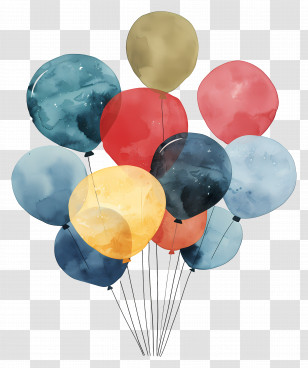 Balloons - Colorful Party Balloons Transparent PNG