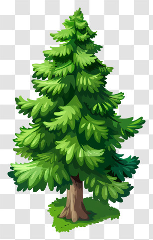 Fir Tree - Tall Green Pine Tree Illustration Transparent PNG
