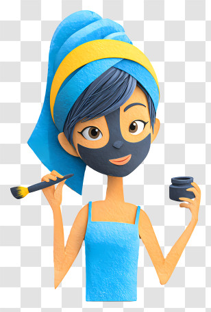 Woman Applying Black Facial Mask - Spa Girl Applying Face Mask Transparent PNG