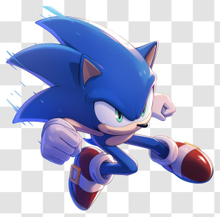 Sonic 3d - Fast Blue Hedgehog Pointing Forward Transparent PNG