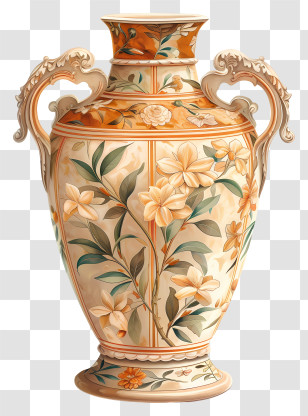 Roman Vase - Decorative Flower Vase With Floral Design Transparent PNG