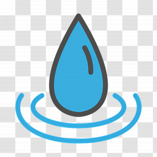 Water Drop - Simple Blue Water Droplet Icon Transparent PNG