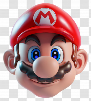Mario - Cartoon Plumber Character With Red Hat And Mustache Transparent PNG