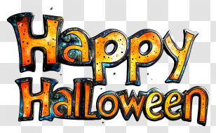 Happy Halloween Text - Happy Halloween Pumpkin Illustration Transparent PNG