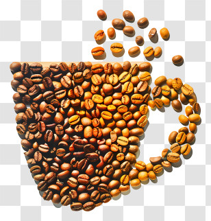 Coffee Beans Cup - Creative Coffee Bean Cup Art Transparent PNG