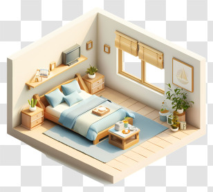 Cozy Bedroom - Cozy Bedroom Illustration Transparent PNG