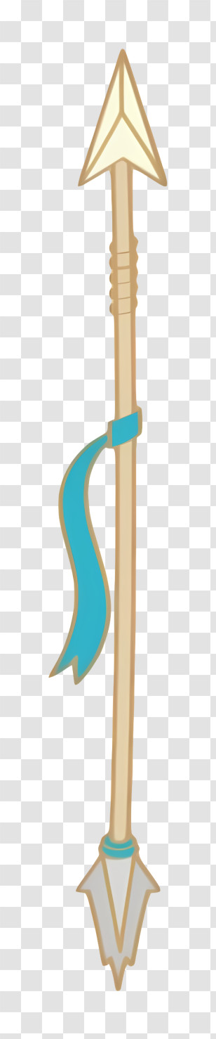 Arrow - Golden Spear With Blue Ribbon Transparent PNG