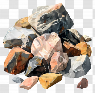 Rocks - Pile Of Multi-colored Rocks Illustration Transparent PNG