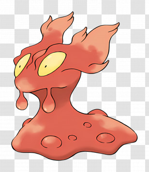 Slugma - Red Slug Cartoon Illustration Transparent PNG