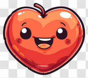 Smiling Heart - Cute Smiling Cartoon Heart Character Transparent PNG