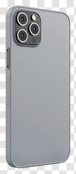 Smartphone - Modern Grey Smartphone With Triple Camera Transparent PNG