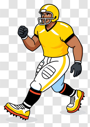American Football Player - Cartoon Football Player In Action Transparent PNG