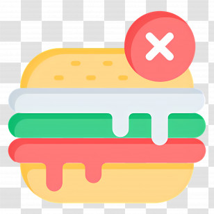 No Food - Burger With Cross Symbol Transparent PNG