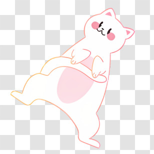 White Cat - Playful Pink Cheeked Cat Transparent PNG