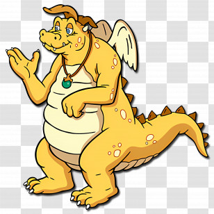 Dragon Tales - Friendly Yellow Dragon Cartoon Transparent PNG