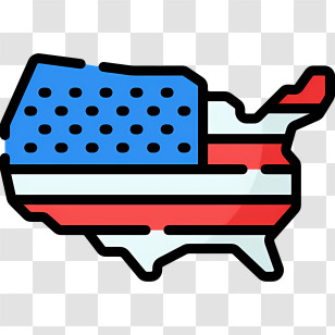 Usa Map - USA Map Design With Flag Theme Transparent PNG