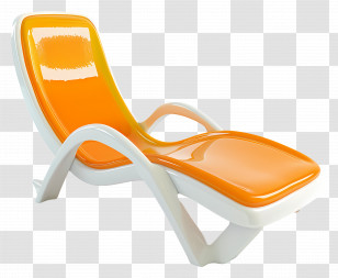 Deck Chair - Orange Lounge Chair Transparent PNG