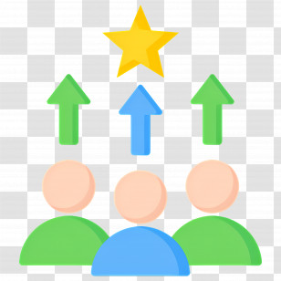 Leadership - Team Growth Icon With Star And Arrows Transparent PNG