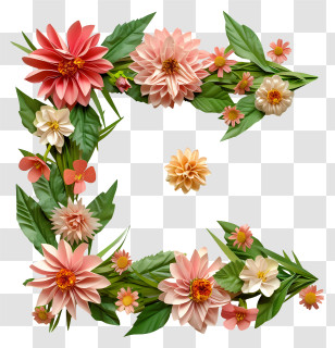 Flowers - Decorative Floral Alphabet Design Transparent PNG
