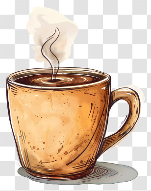 Coffee Mug - Steaming Hot Coffee Cup Illustration Transparent PNG