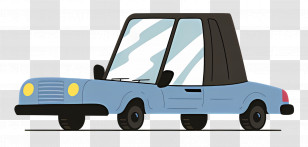 Sedan - Cartoon Blue Car Transparent PNG