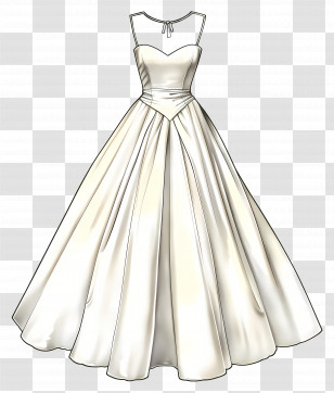 Sweetheart Neckline Wedding Dress - Elegant White Wedding Dress Transparent PNG