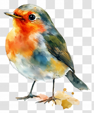 Watercolor Bird - Colorful Bird Watercolor Illustration Transparent PNG