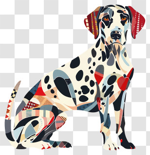 Dalmatian Dog - Modern Colorful Dalmatian Illustration Transparent PNG