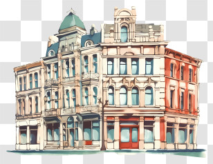 Clock Tower - Old Building Architecture Illustration Transparent PNG