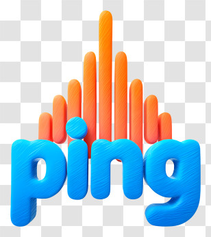 Ping - Ping Logo With Orange Bars Transparent PNG