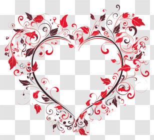Heart Shaped Frame - Heart-Shaped Floral Art For Romantic Themes Transparent PNG
