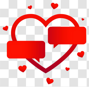 Conversation Hearts - Red Heart With Chat Bubbles Icon Transparent PNG