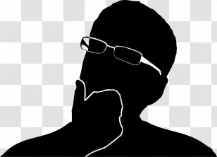 The Thinker Silhouette Person Stick Figure - Glasses Transparent PNG