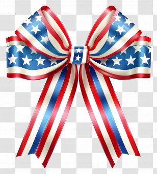 Independence Day - Patriotic Ribbon Bow For Celebrations Transparent PNG