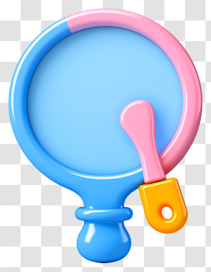 Pastel Question Mark - Blue And Pink Baby Rattle Toy Transparent PNG