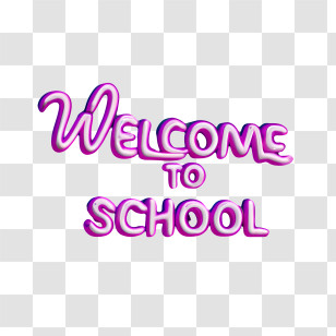 Back To School - Purple Welcome To School Text Transparent PNG