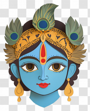 Baby Krishna - Blue Deity Illustration With Traditional Features Transparent PNG