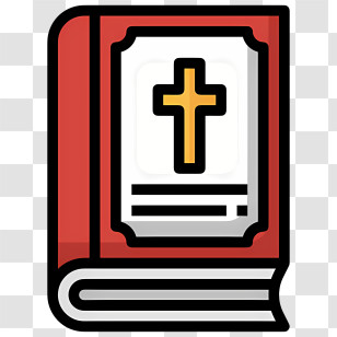 Holy Bible Book - Religious Book With A Golden Cross Transparent PNG