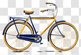 Bicycle - Yellow And Blue Bicycle Transparent PNG