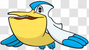 Pelipper - Yellow And Blue Bird Transparent PNG