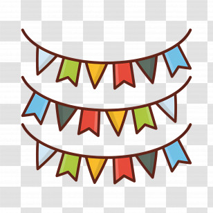 Birthday Bunting - Colorful Festive Banners For Celebrations Transparent PNG