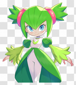 Sonic The Hedgehog - Green-Haired Cartoon Character In Anime Style Transparent PNG