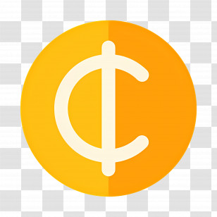 Cent Symbol - Orange Cent Symbol Illustration Transparent PNG